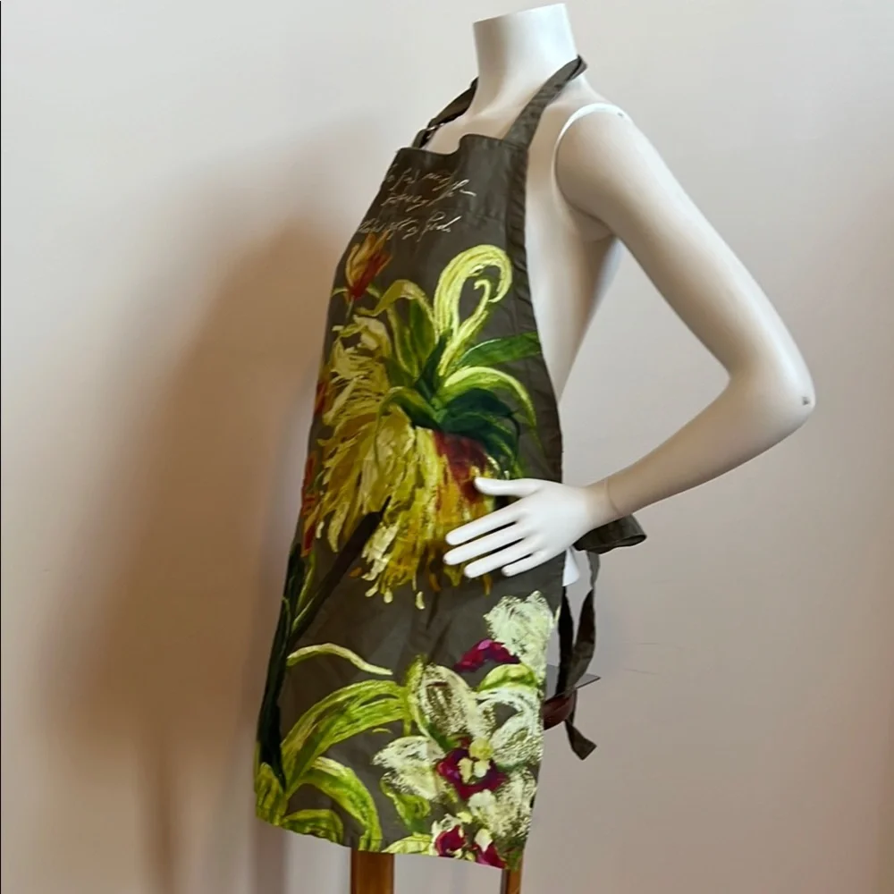 Floral Apron with Script Design